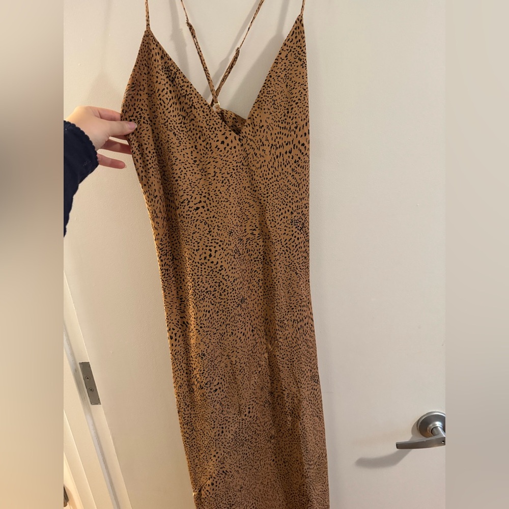 Aritzia Cheetah Maxi Slip Backless Dress